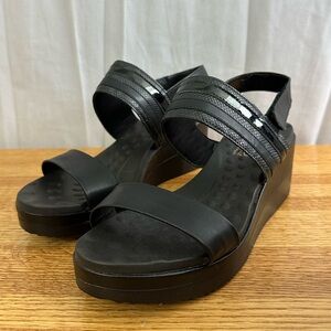 Malu Supercomfort Black Mexie Platform Sandals Womens Size 9